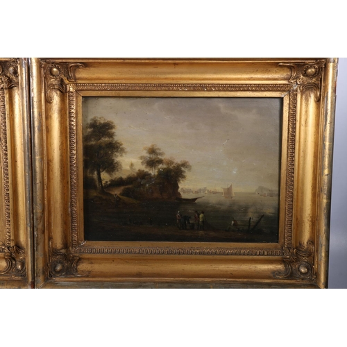 274 - 19TH CENTURY SCHOOL Landing the catch Pair of oils, unsigned, 22cm x 30cm, gilt frames 35cm x 43cm. ... 