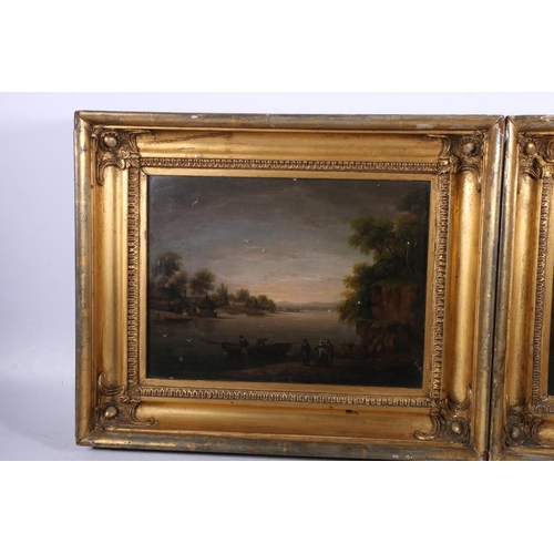 274 - 19TH CENTURY SCHOOL Landing the catch Pair of oils, unsigned, 22cm x 30cm, gilt frames 35cm x 43cm. ... 