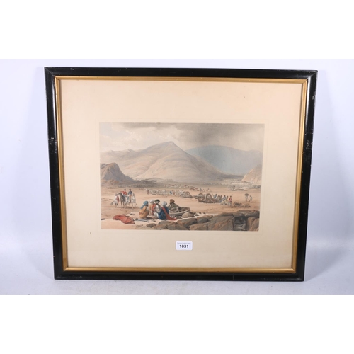 295 - AFTER JAMES ATKINSON (British 1780-1852) Argandeh Afghanistan Coloured lithograph, 24.5cm x 36cm, fr... 