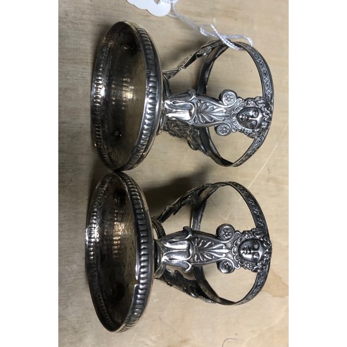 212 - Pair of silver egg cups.