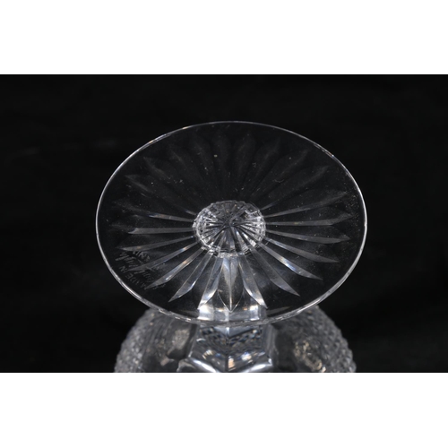 392 - Set of six Edinburgh Crystal thistle pattern glasses having thistle shaped bowls with etched thistle... 