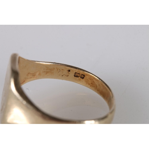 183 - Gents 9ct gold signet ring, ring size Y/Z, 7.1g.