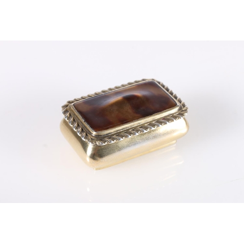 67 - Victorian antique silver gilt snuff box of cushioned rectangular form, the hinged cover with feather... 