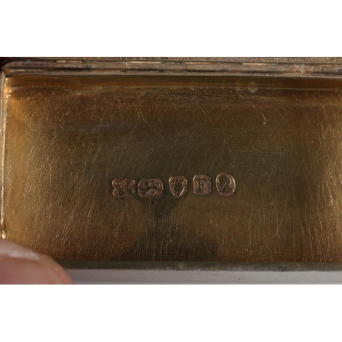 69 - Georgian antique silver parcel gilt snuff box of rectangular form with rounded corners, engraved wit... 