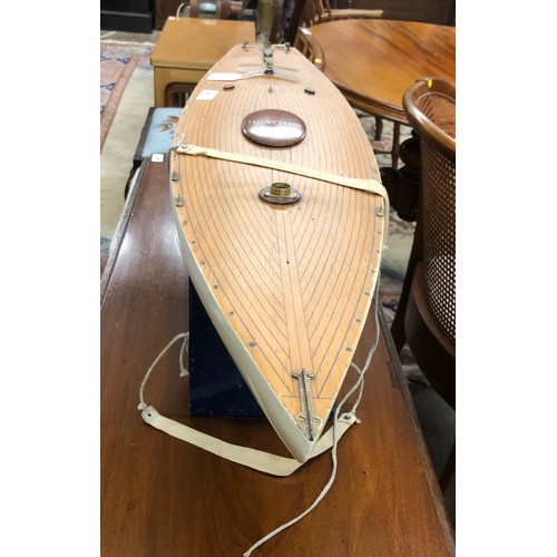 651 - Scale model sailing boat on stand