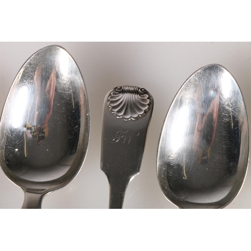 10 - Set of six Scottish silver teaspoons hallmarked Mackay & Chisholm, Edinburgh 1843, 14cm, 107g gr... 