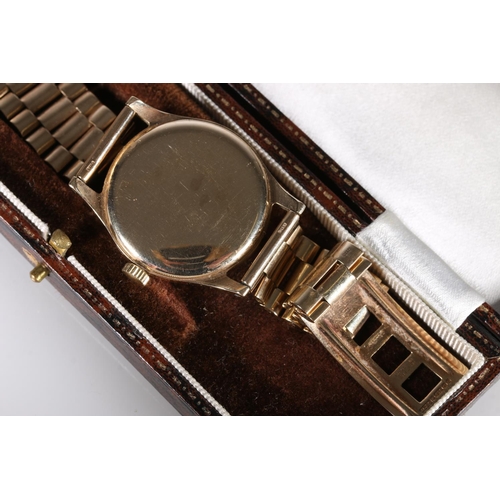 188 - Gents 9ct gold cased wristwatch by Tatton of Edinburgh with 15 jewel movement, on 9ct gold bracelet ... 