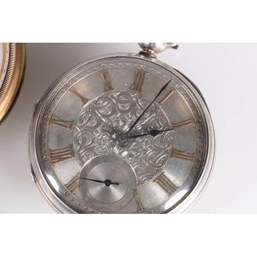 189 - Victorian silver cased open face pocket watch with engraved dial, a Goliath style travel watch by Mo... 