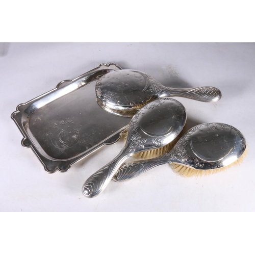 87 - Antique Art Nouveau period silver dressing table set by William Hutton & Sons Ltd, Birmingh... 