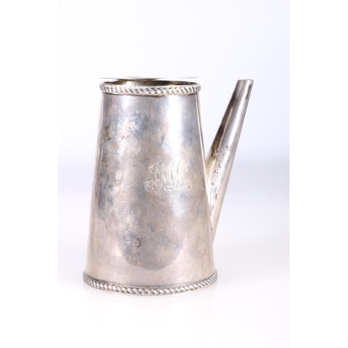 89 - Victorian antique silver hot chocolate pot with feathered rims, by William Aitken, Chester 1900, 270... 