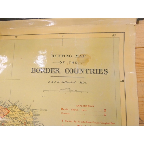 27 - Hunting map of the Border countries by J & J H. Rutherford Kelso.