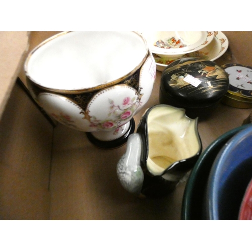 47 - Box of various to include Bunykins bowls, coasters, Doulton character jug, bowls, continental style ... 