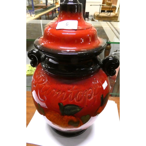 5 - Large Rumtopf lidded jar.