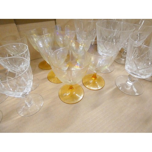 12 - Box of various glassware to include wine glasses.