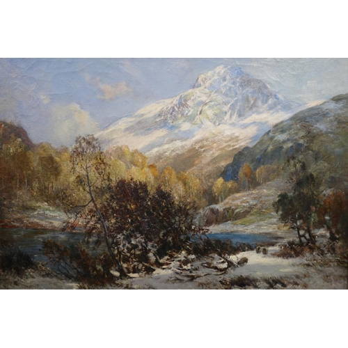 300 - JOHN HENDERSON TARBET (Scottish, 1865-1938) Snow-capped mountain Oil painting on canvas, signed lowe... 