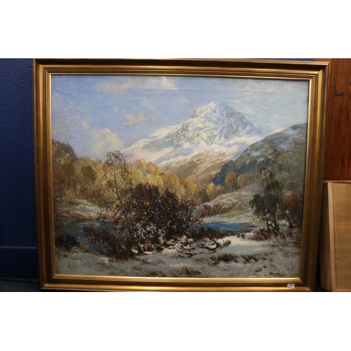 300 - JOHN HENDERSON TARBET (Scottish, 1865-1938) Snow-capped mountain Oil painting on canvas, signed lowe... 