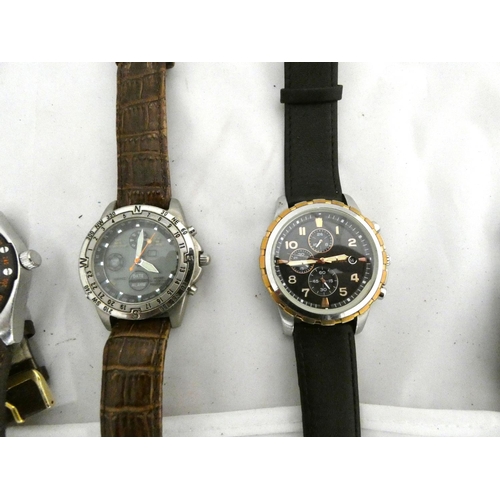 79 - Six large men's modern diver's style watches to include Terner, Marz, Orlando etc.