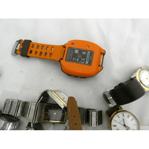 80 - Various men's fashion watches to include Garmin, Jcb, Fuji etc.