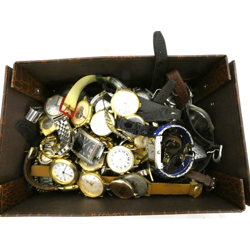 89 - Box of various watch parts and watches to include Timex, Sekonda, Citizen  A/F.