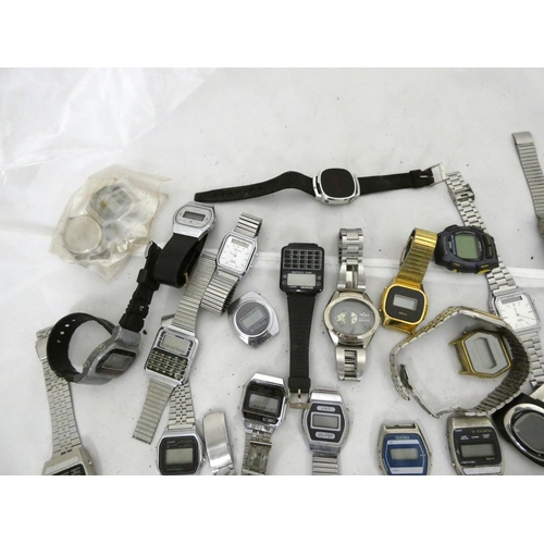 97 - Large bag of digital watches to include Seiko, Casio, Timex etc.