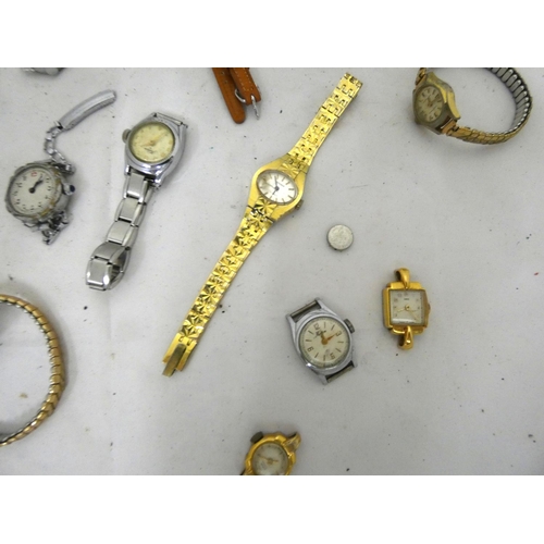 98 - Large bag of ladies manual wind watches to include Timex, Oris, Sekonda, Rotary etc.