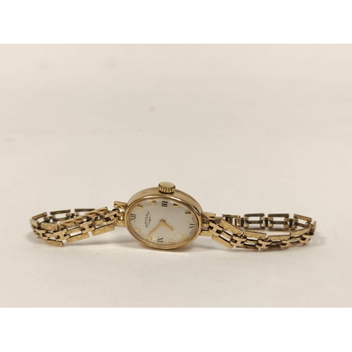 107 - Lady's Rotary 9ct gold bracelet watch 10g excluding movement.