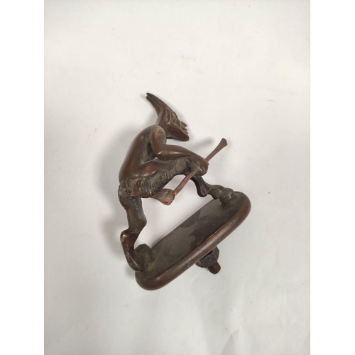 137 - Bronze radiator mascot modelled as an imp, C1920's and a similar figure.