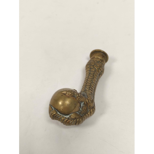 122 - Silver gilt and bloodstone fob seal with griffin grip 'Ormidale', c1820 and a desk seal with wood gr... 