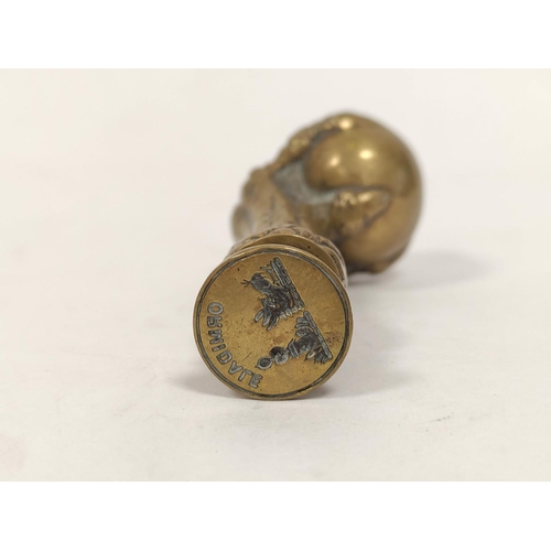 122 - Silver gilt and bloodstone fob seal with griffin grip 'Ormidale', c1820 and a desk seal with wood gr... 