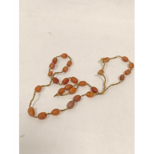 124 - Amber bead necklet. 15g gross.