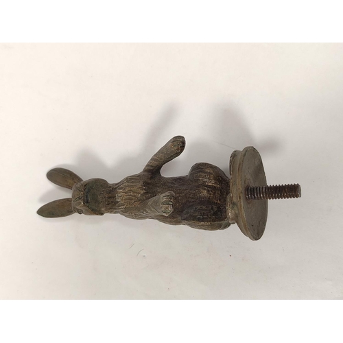 136 - Alvis bronze hare mascot. 11cm, probably 1920's