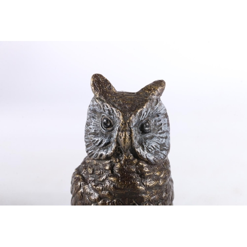 361 - Austrian cast bronze model of an owl, Bergman mark towards the owls foot, 7cm tall. 