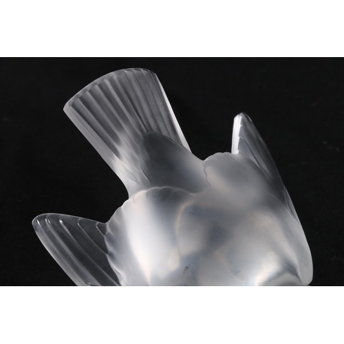 402 - Lalique of France, a frosted glass mascot in the form of a bird, etched 'Lalique France' to the base... 