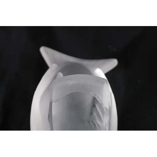 403 - Lalique of France, a frosted glass mascot in the form of a bird, etched 'Lalique France' to the base... 