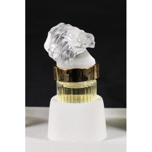 404 - Lalique of France, three frosted glass perfume bottles from the 'Flacons Collection Mascottes' colle... 