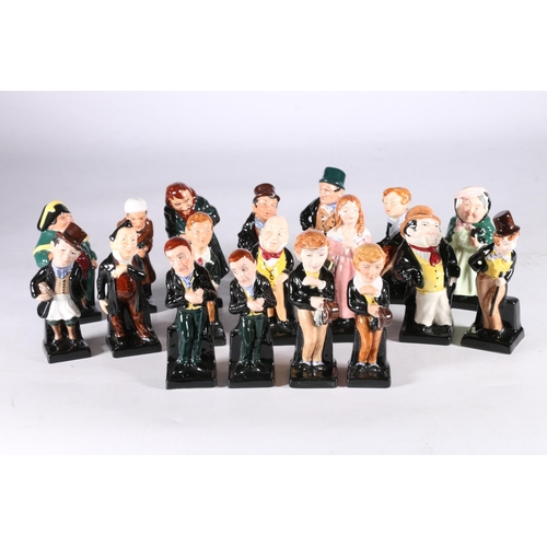 442 - Eighteen figurines from the Royal Doulton Dickens Miniature M Series to include Uriah Heep (two vers... 