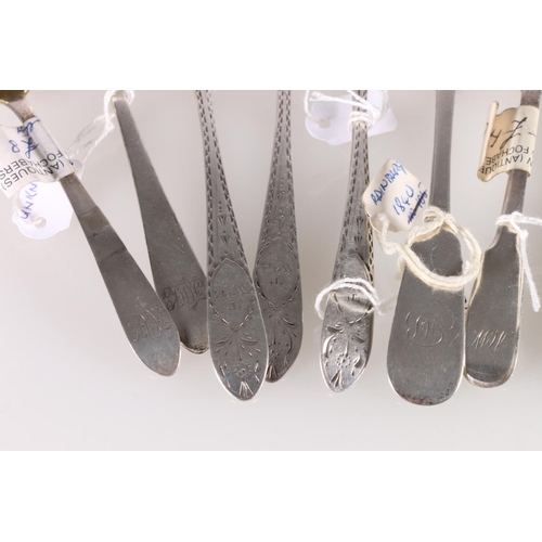 20G - Edinburgh silver teaspoons to include  J Asherheim, William Marshall, Mackay, Cunningham & ... 