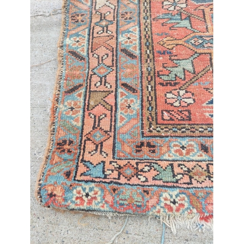 223 - Antique Kurdistan / Turkish hand knotted runner with assorted geometric medallions to the centre wit... 