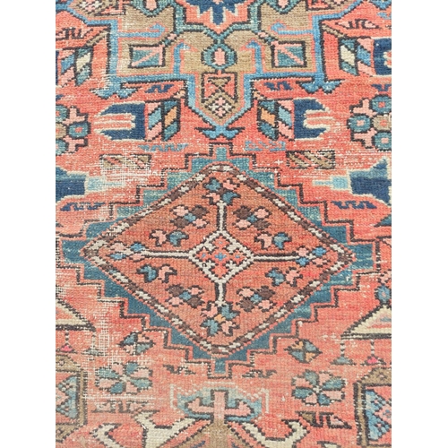 223 - Antique Kurdistan / Turkish hand knotted runner with assorted geometric medallions to the centre wit... 