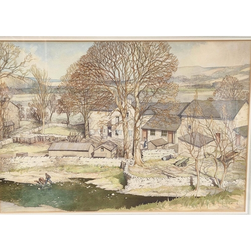 259 - E. Jeffrey (British 20th Century)RoundthwaiteWatercolourSigned36cm x 53cmTo verso old label for Lake... 