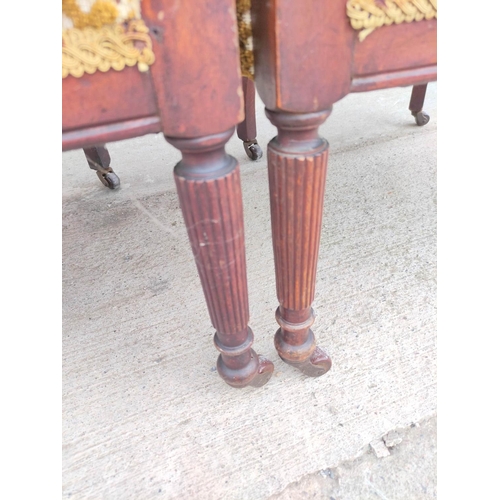 397 - Victorian style six piece inlaid mahogany parlour suite comprising of settee, pair of tub armchairs ... 