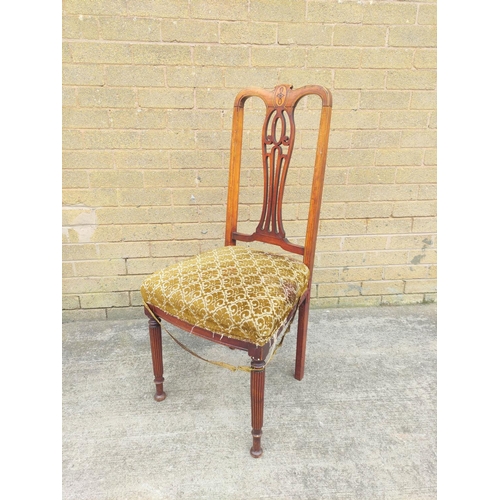 397 - Victorian style six piece inlaid mahogany parlour suite comprising of settee, pair of tub armchairs ... 