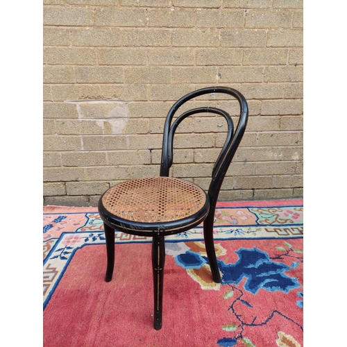 427 - Wyllie and Lochhead walnut upholstered tub chair on pad supports and a Thonet style bentwood child's... 