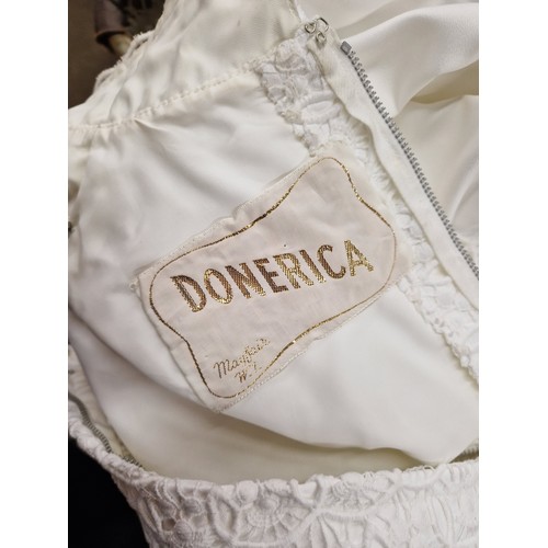 695 - Vintage 1950s style wedding dress and veil, Donerica Mayfair W1