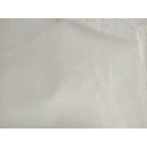 195 - Table linen - four white damask tablecloths, the two largest each approx. 225cm x 178cm.  (4).