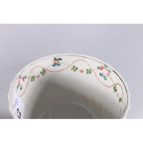 450 - Two antique English porcelain tea bowls, 8.5cm diameter. (2)