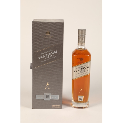 829 - Johnnie Walker platinum label blended Scotch whisky, aged 18 years with cardboard case, 750ml, 40% v... 