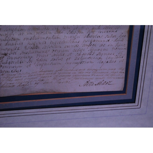 188 - Collection of George III style signed documents, one example dated 1786, some with a brocade tassel ... 