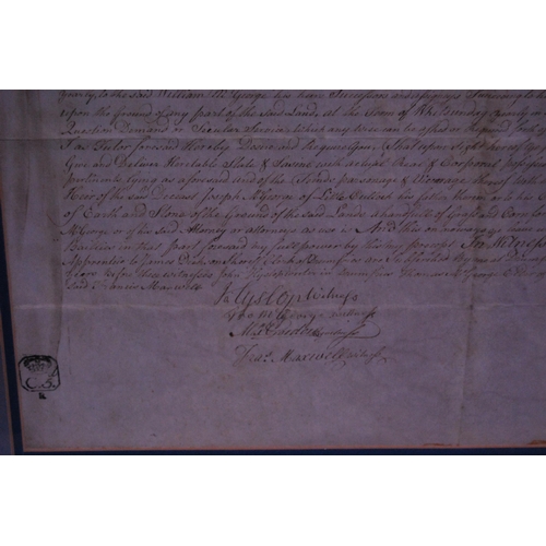 188 - Collection of George III style signed documents, one example dated 1786, some with a brocade tassel ... 