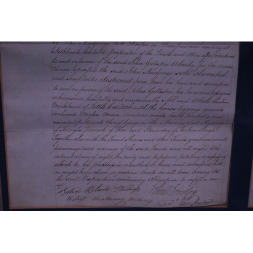 188 - Collection of George III style signed documents, one example dated 1786, some with a brocade tassel ... 